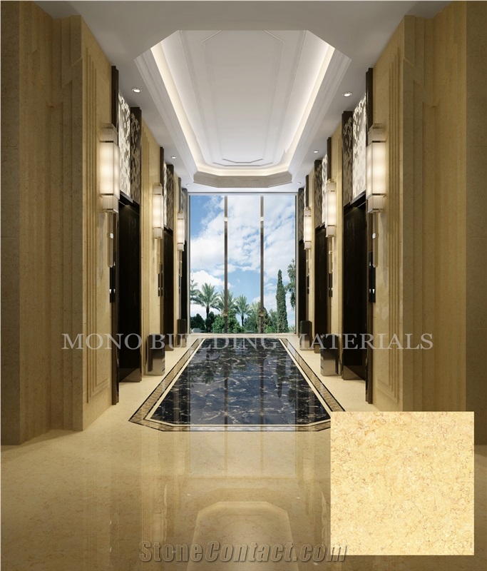 Hot Sale Beige Non-Slip Glazed Vitrified Floor Tiles Designs
