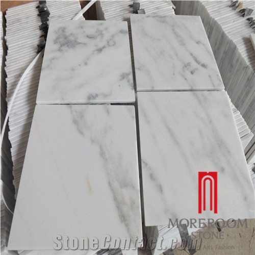Polished Calacatta Ceramic Tile White Marble Look Flooring Design Made in China