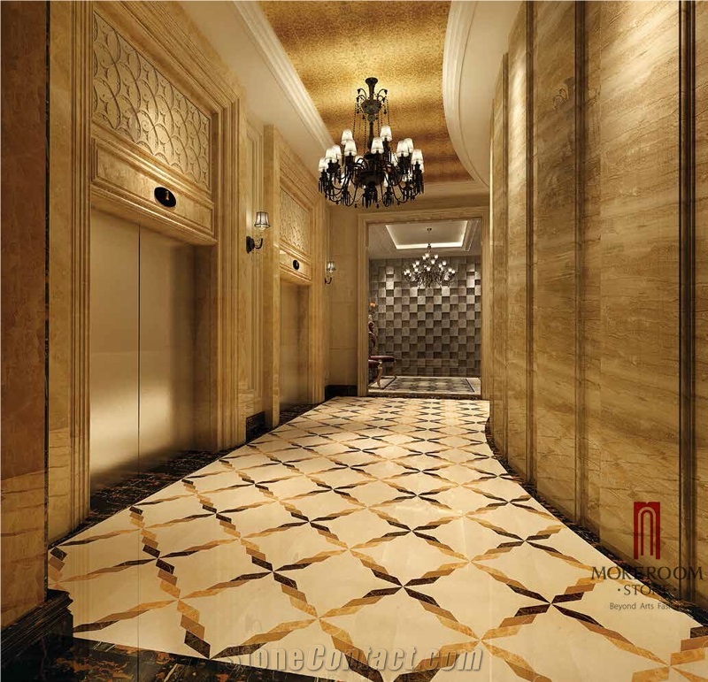 Water Jet Earl Beige Marble Tiles Turkish Marble Price for Home Floor