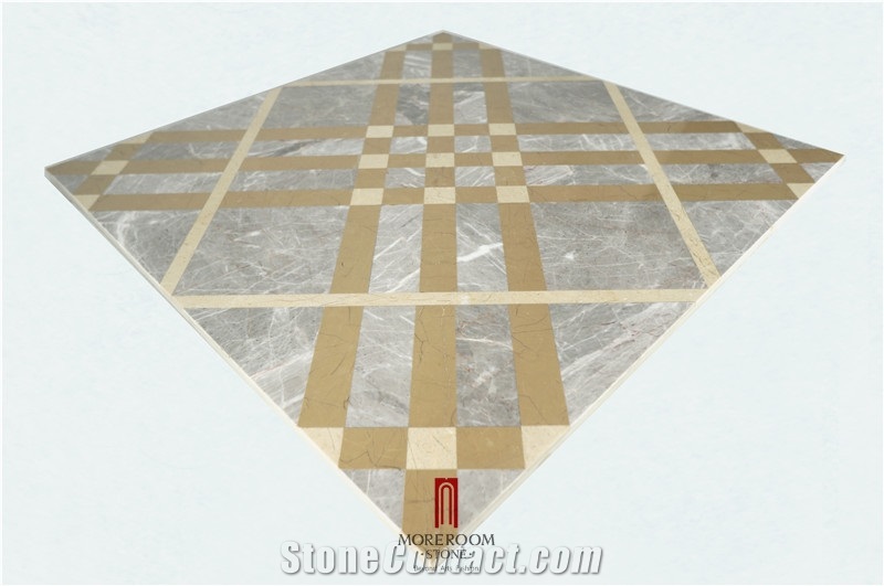 Water Jet New Design Composite Marble Laminated Marble Tiles for Floor