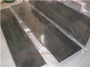 Absolute Black Granite Table Top &India Black Reception Counter/Dark Black Work Tops/Natural Stone Reception Desk/Solid Surface Table Tops/Square Table Tops/Interior Decoration