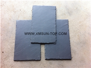 Black Slate Roofing Tile/ Chinese Slate Roofing Tiles/Dark Black Slate Roof Tiles/Square Roof Covering and Coating/Stone Roofing/Natural Stone/Exterior Decoration/Building Stone