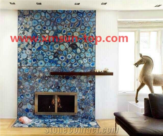 Blue Semi-Precious Stone Interior Walling/Agate Walling/Multicolor Semi Precious Stone/Home Decoration/Building Stones