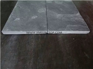 China Black Slate Paving Stones/Dark Color Slate Wall Covering/ Slate Floor Tile