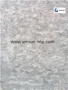 China Jinqian Flower Onyx Slab, Light Grey Flower Vein Onyx Big Slabs & Tiles & Gangsaw Slab & Strips (Small Slabs) & Customized