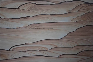 China Teak Wood Sandstone Tile & Slab