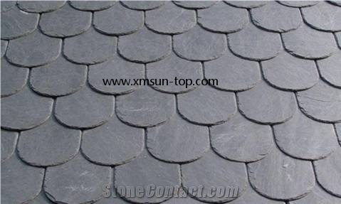 Chinese Roofing Slate, Grey Slate Roofing Tiles, Dark Grey Slate Roof Tiles, Verde Slate Tile Roof, U-Shape Roof Covering and Coating, Stone Roofing