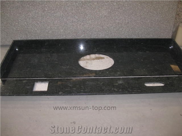 Chinese Ubatuba Granite Bath Countertop, Verde Ubatuba Vanity Top, Green Ubatuba Custom Countertops