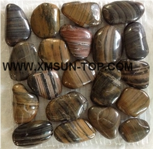 Colorful Pebble Mosaic/Stripe Natural River Stone Mosaic Wall Tiles/Polished Pebble Floor Tiles/Pebble Mosaic in Mesh/Irregular Pebble Mosaic/Pebble Mosaic for Bathroom&Kitchen/Interior Decoration