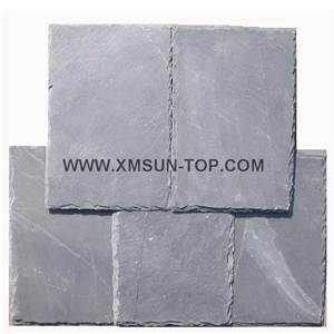 Gey Slate Roofing Tile/ Chinese Slate Roofing Tiles/Dark Grey Slate Roof Tiles/Square Roof Covering and Coating/Stone Roofing/Natural Stone/Exterior Decoration/Building Stone
