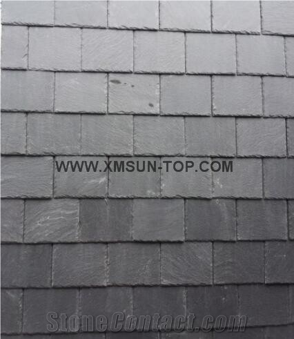 Gey Slate Roofing Tile/ Chinese Slate Roofing Tiles/Dark Grey Slate Roof Tiles/Square Roof Covering and Coating/Stone Roofing/Natural Stone/Exterior Decoration/Building Stone