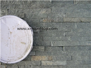 Green Quartzite Cultured Stone, Nature Cultured Stone Panel, Split Face, Wall Panel, Ledge Stone, Veneer, Stacked Stone, Verde Quartzite Decorative Stone for Interior and Exterior