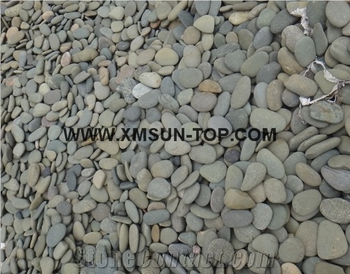 Grey River Stone&Pebbles/Light Grey Pebbles/Flat Pebbles/Small Shape Pebbles/Pebble Pattern/Pebble for Landscaping Decoration/Flooring Paving Pebble