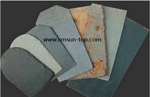 Mixcolor Chinese Roofing Slate, Mixcolor Slate Roofing Tiles, Square Shape Slate Roof Tiles, Verde&Black&Grey&Rust Slate Tile Roof, U-Shape Roof Covering and Coating, Stone Roofing