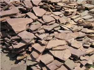 Pink Sandstone Flagstone, Natural Pink Red Random Flagstone, Natural Split, Irregular Sandstone Flagstone for Garden Road Paving/Walkway Paver/Courtyard/Patio/Driveway