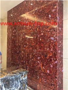 Red Semi-Precious Stone Interior Walling/Agate Stone Walling/Multicolor Semi Precious Stone/Home Decoration/Building Stones/Polished Stone