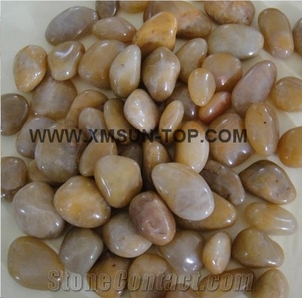 River Stone&Pebbles/Colorful Pebbles/Round Pebbles/Yellow River Stone/Small Shape Pebbles/Polished Pebbles/Pebble Pattern/Mixed Pebble Stone/Pebble for Landscaping Decoration/Wall Cladding Pebble