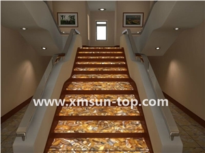 Semi-Precious Stone Interior Staircase/Yellow Semi Precious Stone Steps/Colorful Semi Precious Stone Stair Riser/Multicolor Semi Precious Stone Stair Treads