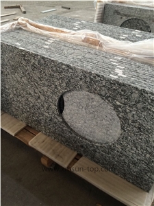 Spray White Bath Counter Top/Breaking Waves Granite Vanity Top/G377 Granite Bathroom Vanity Top/Mengyin Seawave Flower Countertop/Mengyin Spindrift Granite Custom Top /Solid Surface Bath Top