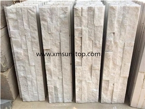 White Sandstone Cultured Stone, Nature Cultured Stone Panel,Wall Panel,Ledge Stone,Veneer,Stacked Stone for Wall Cladding, Decorative Format Tile