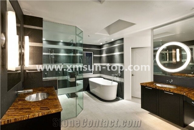 Yellow Tiger Eye Semi-Precious Stone /Bathroom Vanity Top/Bathroom Countertops/Bathroom Decoration