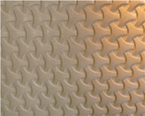 Moca Cream Beige Limestone 3d Cnc Wave Shaped Wall Panel / Coral Stone Walling Tiles Building Ornaments Interior Stone