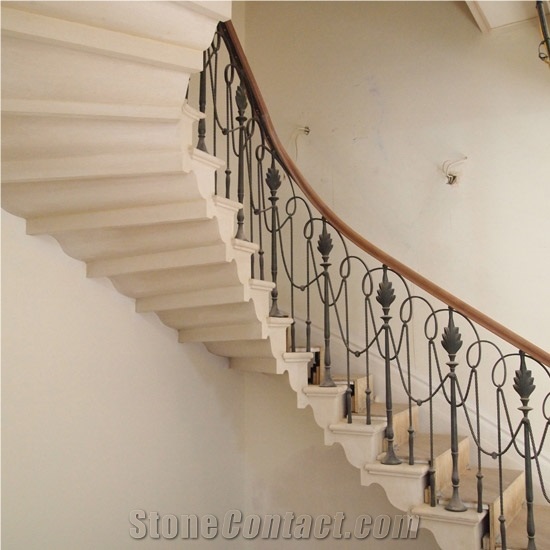 Portugal Beige Limestone Steps & Staircase,Cream Coral Stone Risers Interior Stone