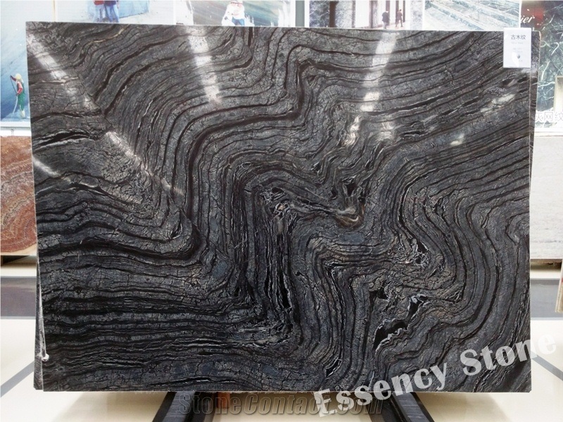 Ancient Wood Marble Slabs,Polished Wooden Black Marble,Kenya Black Marble
