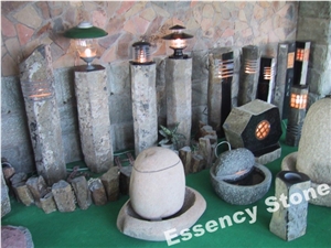 Basalt Lanterns,Landscape Stone Lamp,Black Basalt Garden Lanterns