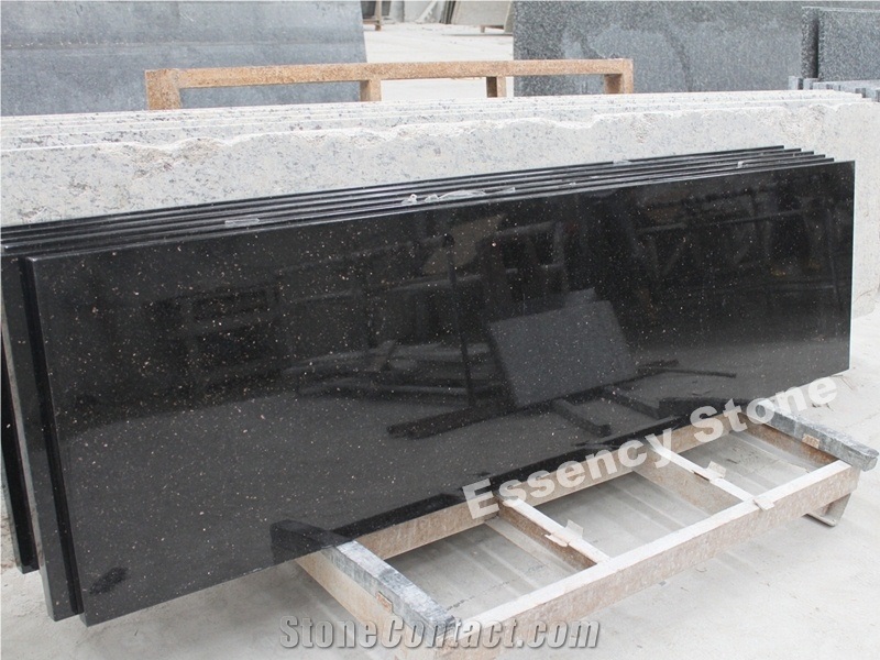 Black Galaxy Granite Countertop Prefab Size,Black Star Galaxy Granite Kitchen Tops