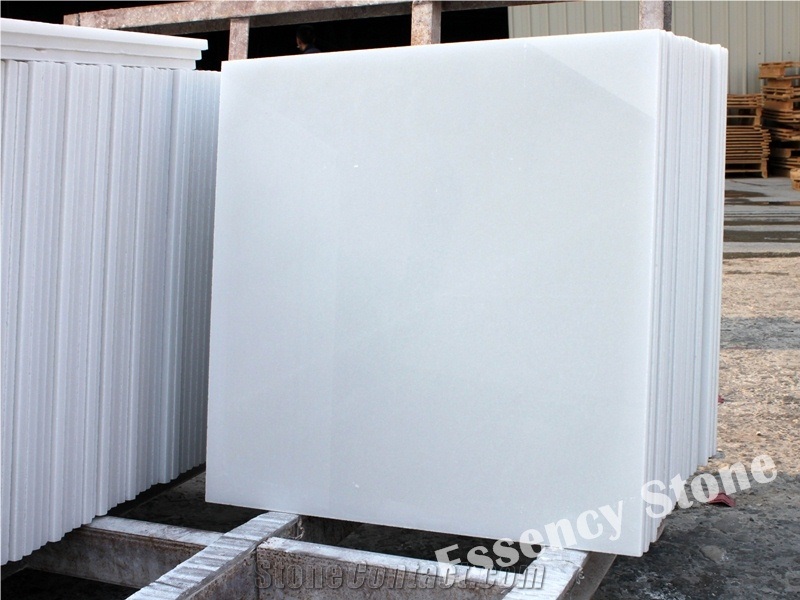 Chinese Thassos Pure White Marble Tiles Polished