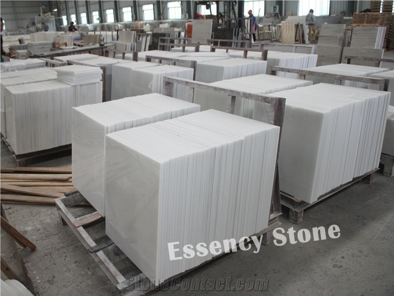 (Extra)Pure White Marble Tiles Polished,Han White Jade Marble,China Snow White Marble