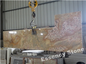 Imperial Gold Dust Granite Kitchen Countertops,Front Reception Tops,Desk Tops