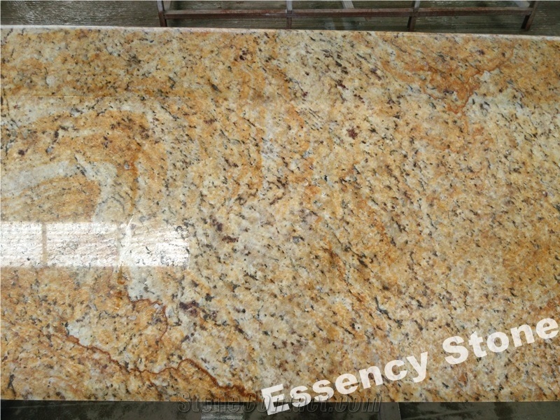 Juparana Golden River Granite Countertops,Brazil Rustic Gold Granite Kitchen Tops,Giallo Portinari Granite
