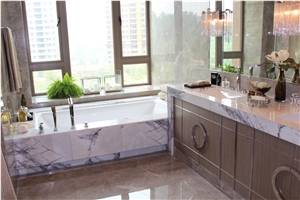 Apolla White Marble Bathroom Countertops Vanity Tops