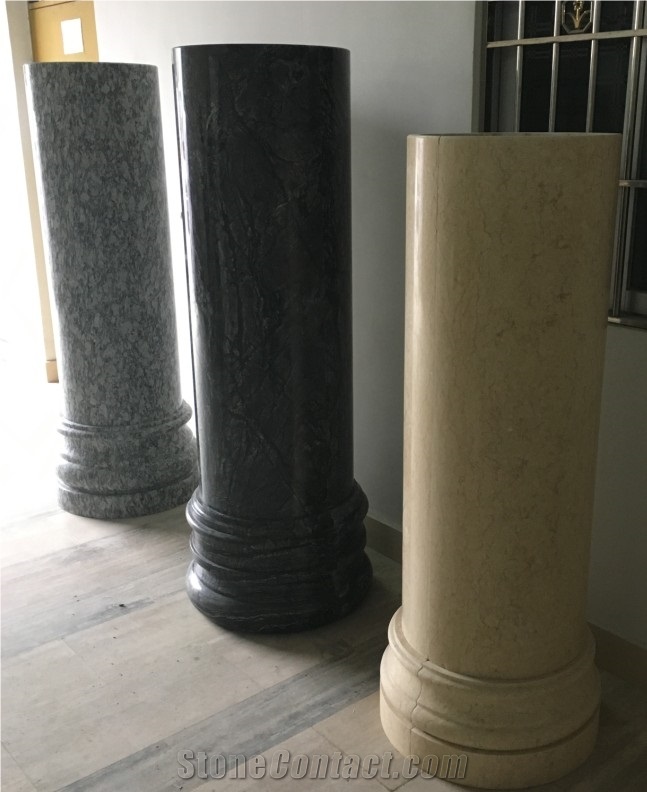 Beige Marble Column, Column Tops, Sculptured Columns