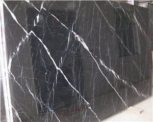 China Nero Black Marquina Marble Tile & Slab