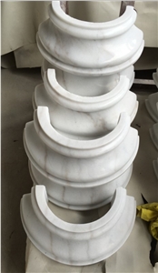 White Marble Column Human Sculpture
