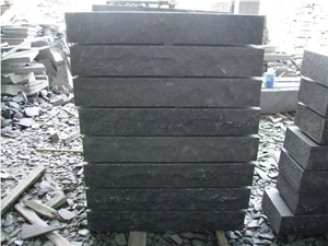 China Black Basalt G684 Polished, Black Pearl, Fuding Black Kerbstone, Curbstone, Kerbs, Curbs, Side Stone, Road Stone, Flamed, Natural Split, Cleft Edge