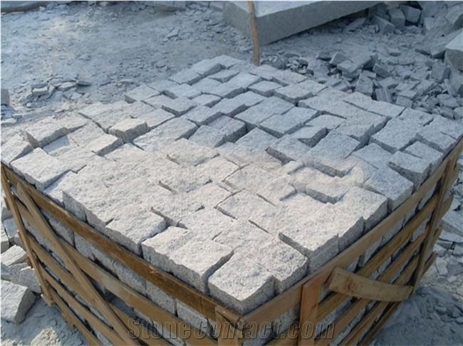 China Grey Granite Cube Stone & Pavers, G601 Granite Courtyard Road Pavers
