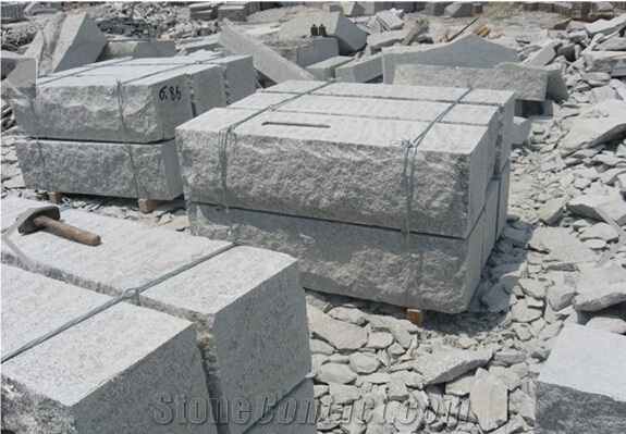 China Grey Granite G341,Grey Granite Mushroom Wall Block, G341 Grey Granite Mushroom Wall, Cut-To-Size