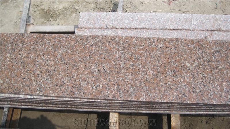 China Red Granite Yongding Red G696/Frisk Red/Butterscotch China Red Granite Polished Step, Stair, Tread, Riser, Threshold