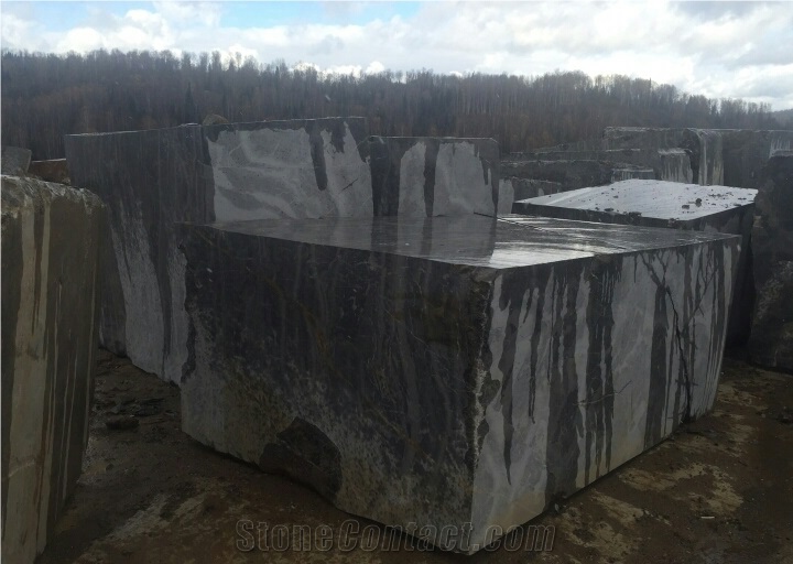 Nero Kemerovo Marble Blocks, Black Marble Blocks