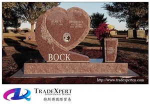 China Black Granite Geometry Upright Tombstones for Cemetery