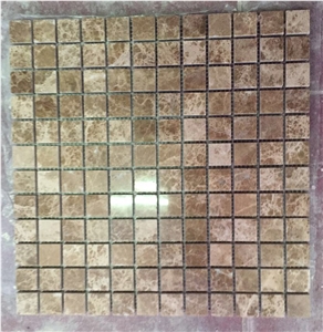 23x23 Emperador Light Marble Mosaic, Marble Mosaic, Natural Stone Mosaic, Bathroom Mosaic Tiles
