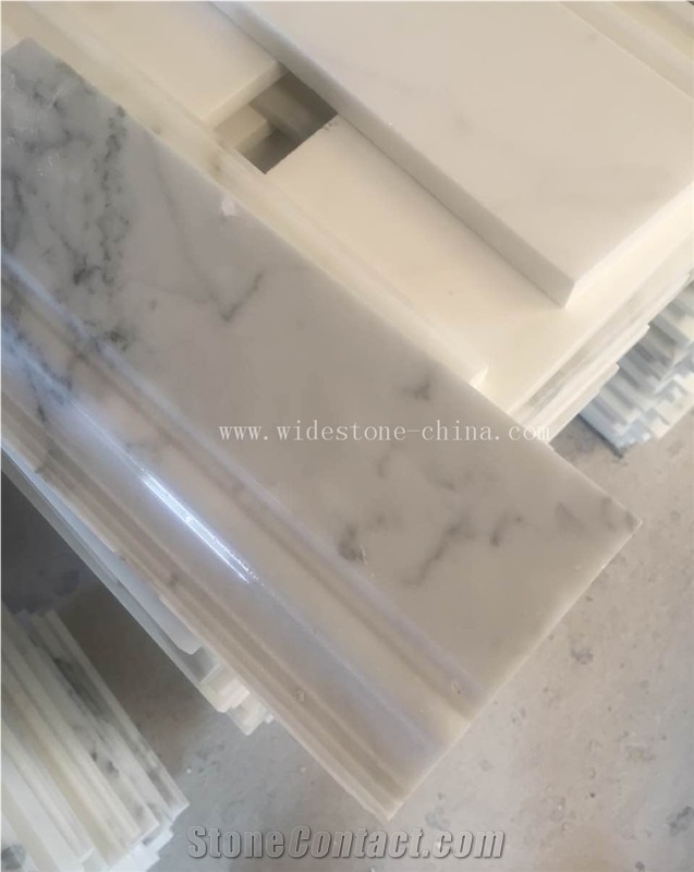 Popular Design Carrara White Marble Molding,Marble Wall Border Lines, Stone Skirting