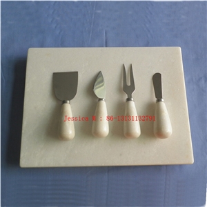 4 Pieces Set Cheese Knives with Marble Handle Steel Stainless Cheese Slicer Cheese Cutter