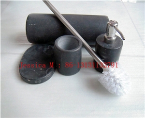 Black Marble Toiletbrush Holder , Black Marble Soap Dispenser /Black Marble Soap Dish /Black Marble Tumbler