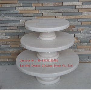 China White Marble Cake Plate on Pedestal,