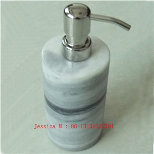 Cylinder Shape Marble Soap Dispenser /